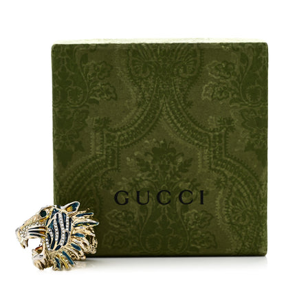 Gucci Metal Crystal Rajah Ring S Gold 8 of 8