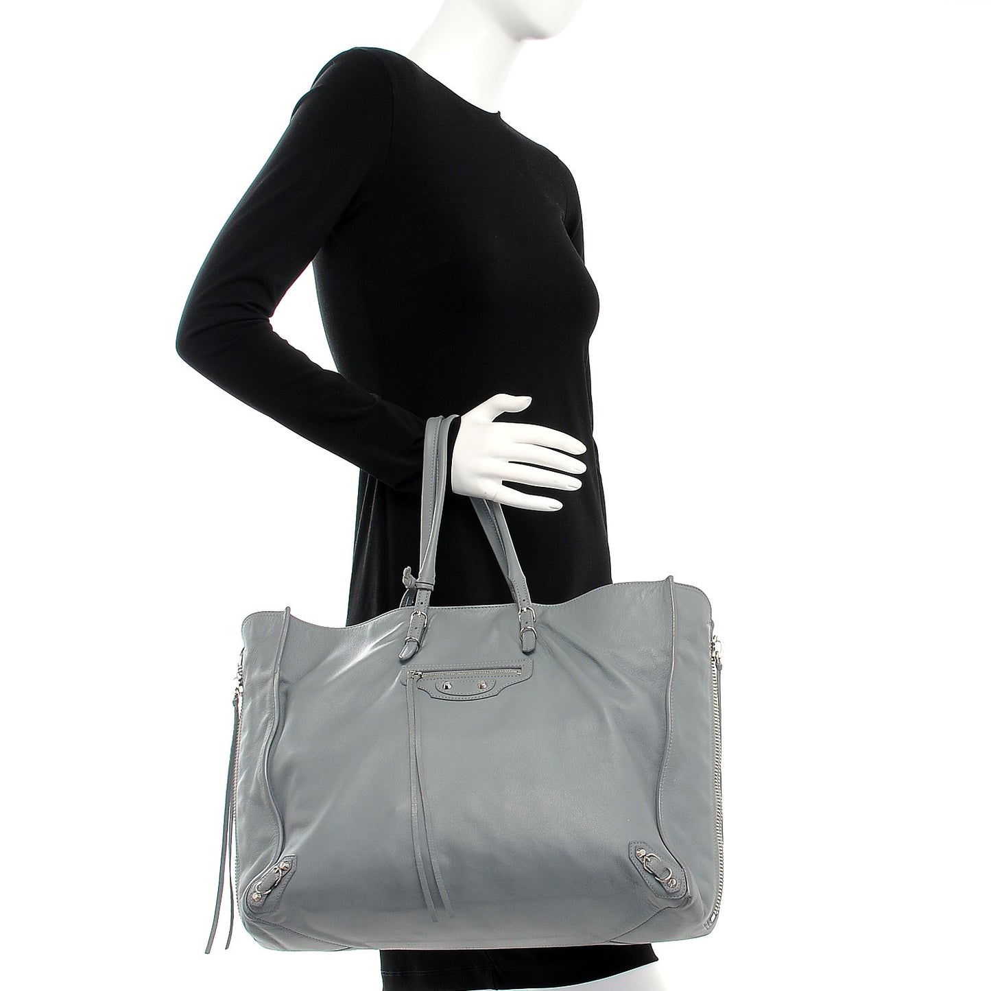 Veau Papier A4 Zip Around Tote Grey