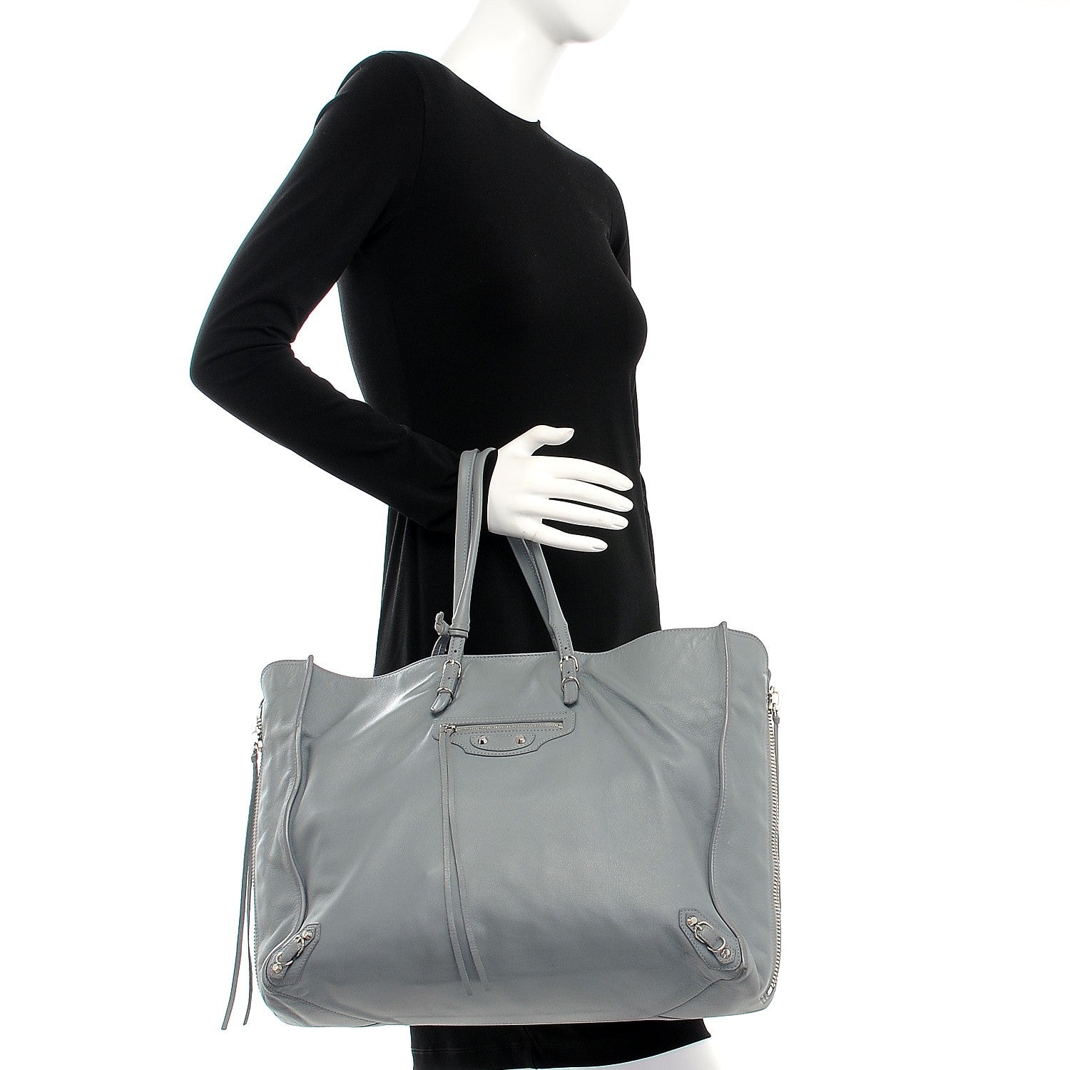 Balenciaga Veau Papier A4 Zip Around Tote Grey 2 of 12
