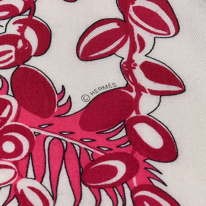 Hermes Cashmere Silk Mythiques Phoenix Coloriage Shawl 140 White Rose Black 6 of 7