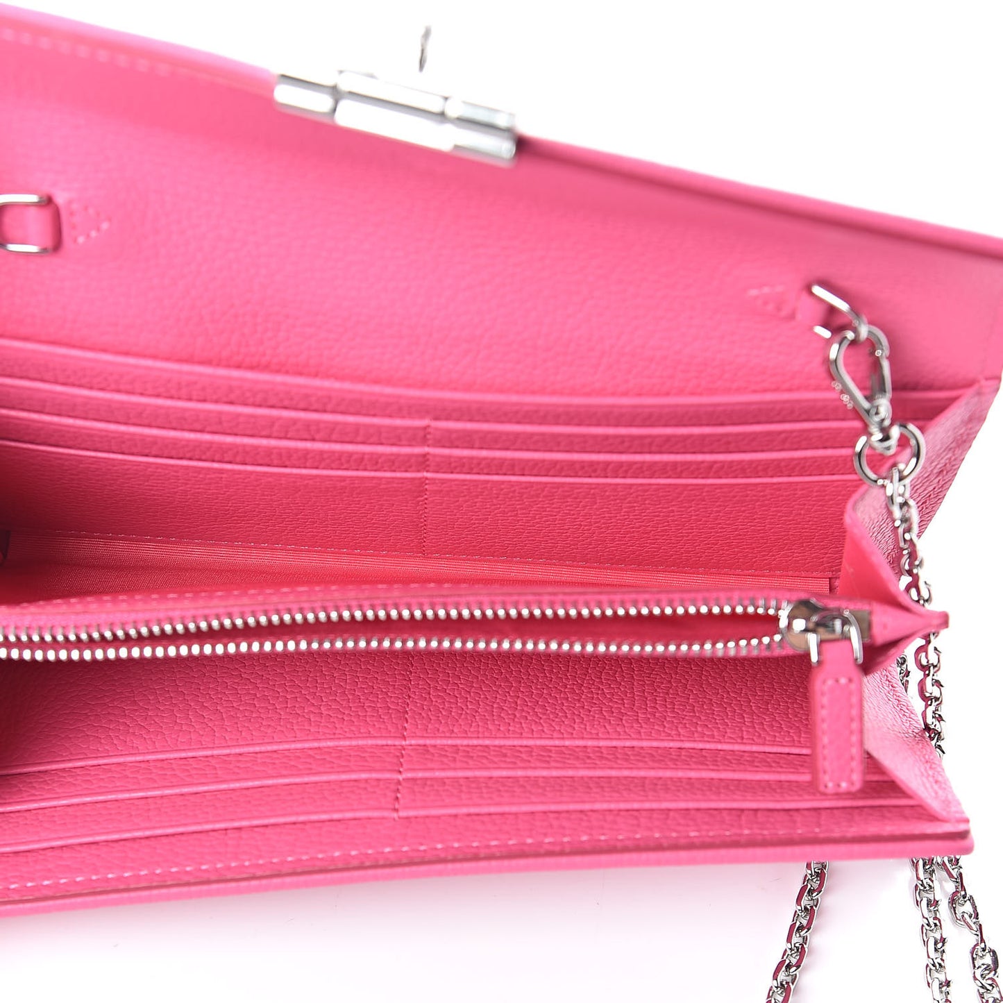 Calfskin Large Patricia Wallet On Chain Pink