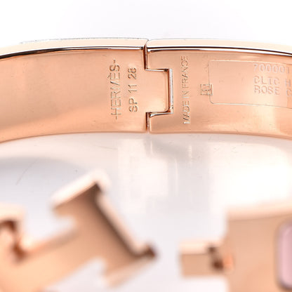 Hermes Enamel Narrow Clic Clac H Bracelet PM Rose Cassata 5 of 6
