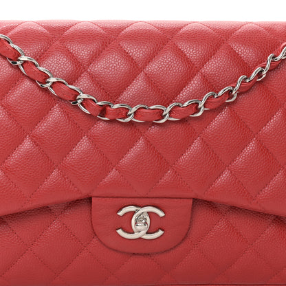 Chanel Caviar Quilted Jumbo Double Flap Red 8 of 11