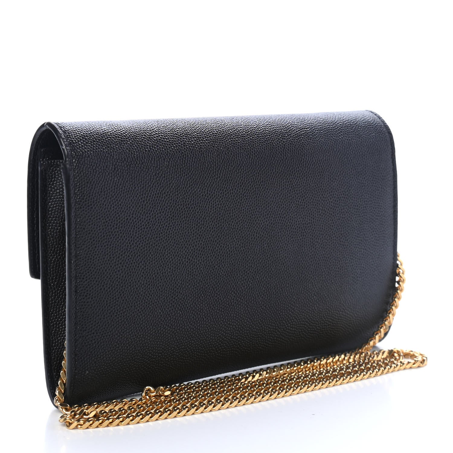 Saint Laurent Grain De Poudre Uptown Chain Wallet Black 2 of 4