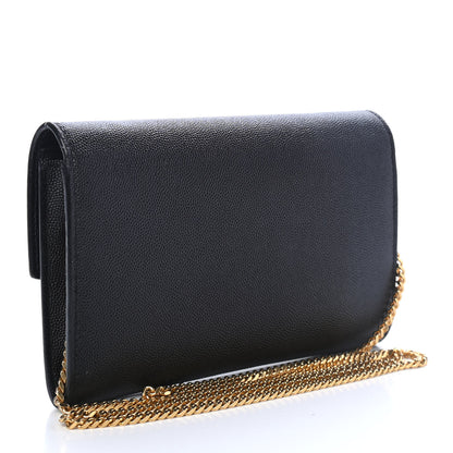 Saint Laurent Grain De Poudre Uptown Chain Wallet Black 2 of 4