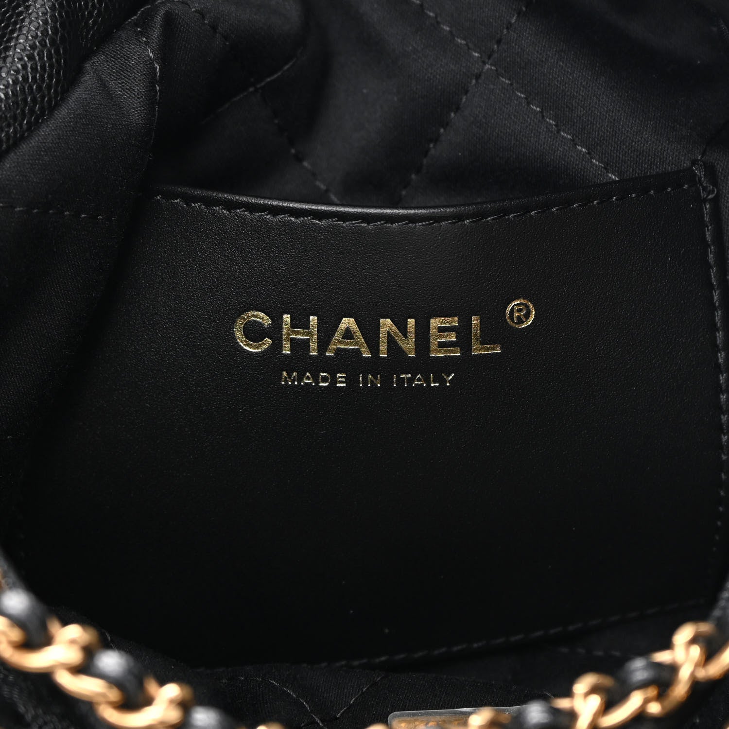 Chanel Shiny Caviar Quilted Monochrome Mini Chanel 22 Black 6 of 11