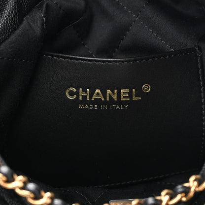 Chanel Shiny Caviar Quilted Monochrome Mini Chanel 22 Black 6 of 11