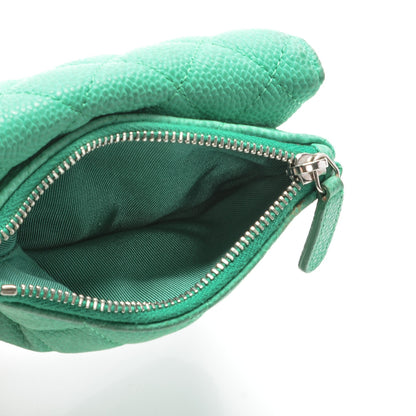 Chanel Iridescent Caviar Quilted Card Holder Turquoise 6 of 11