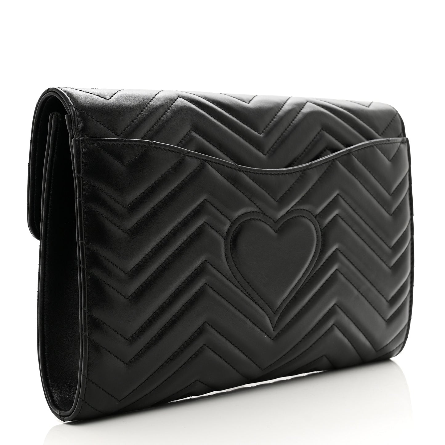 Calfskin Matelasse GG Marmont Clutch Black