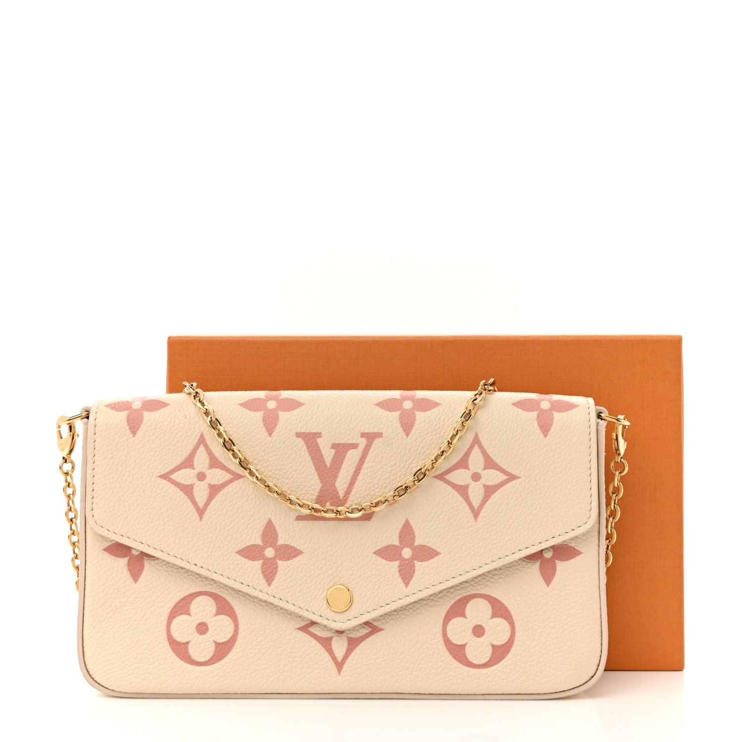 Louis Vuitton Empreinte Monogram Giant By The Pool Felicie Pochette Chain Wallet Creme Rose Trianon 12 of 12