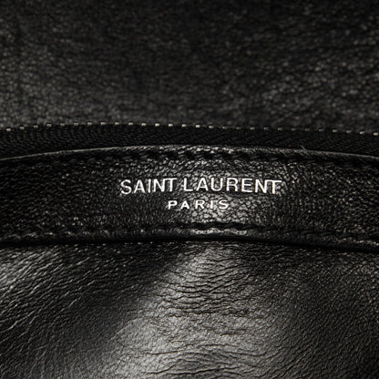 Saint Laurent Sheepskin Matelasse Chevron Monogram Medium College Bag Black 8 of 10