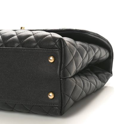 Chanel Caviar Lizard Quilted Medium Coco Handle Flap Black 8 of 8