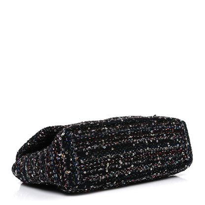 Chanel Tweed Sequin Quilted Medium Chanel 19 Flap Black Multicolor 4 of 10
