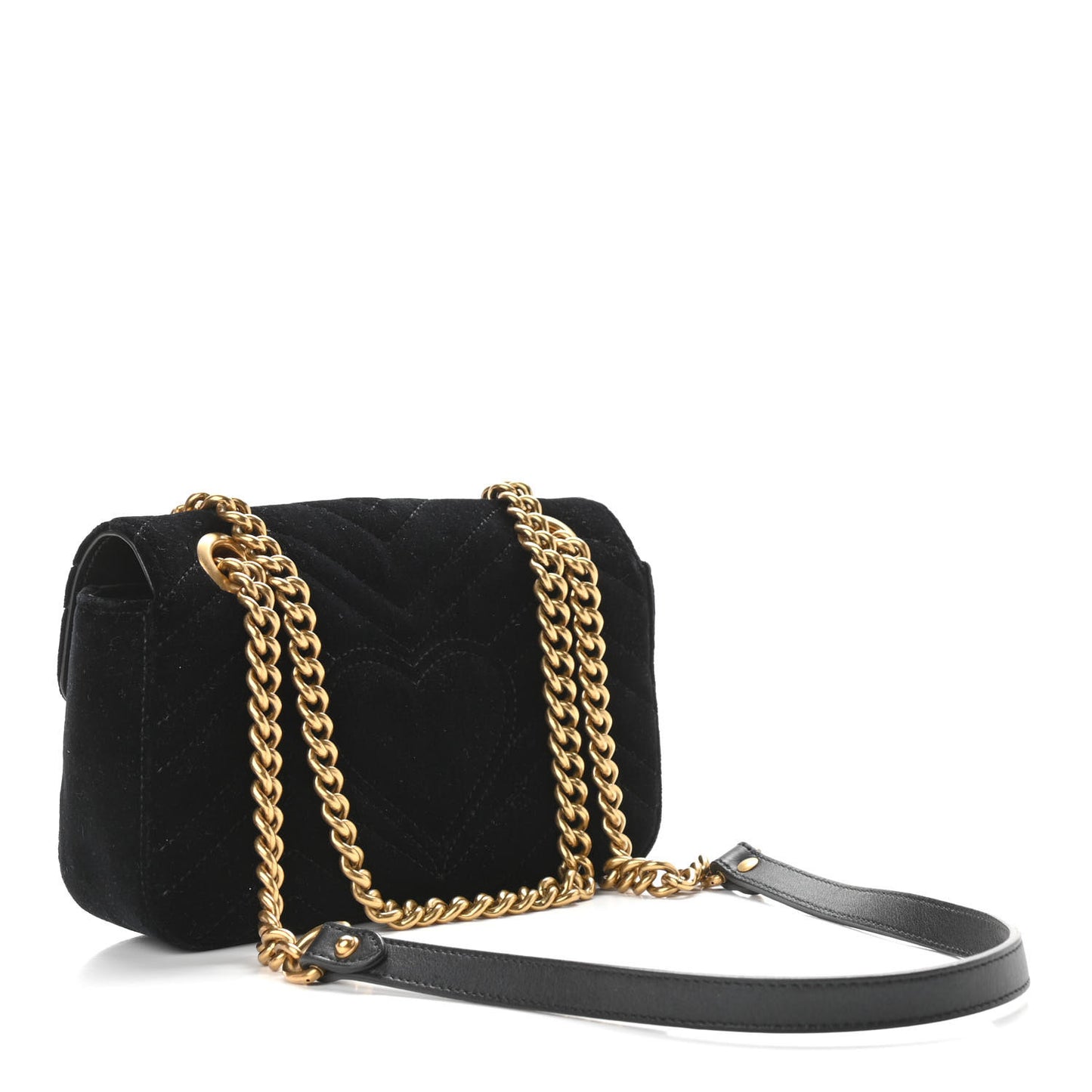 Velvet Matelasse Mini GG Marmont Shoulder Bag Black