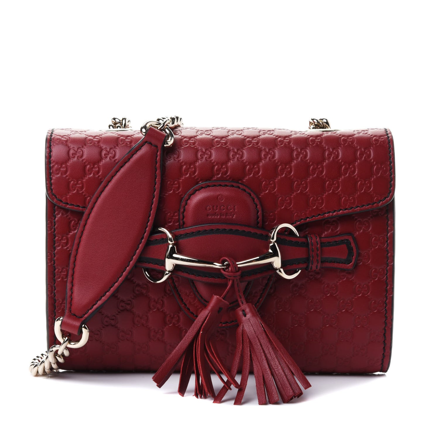 Soft Microguccissima Mini Emily Chain Shoulder Bag Rosso