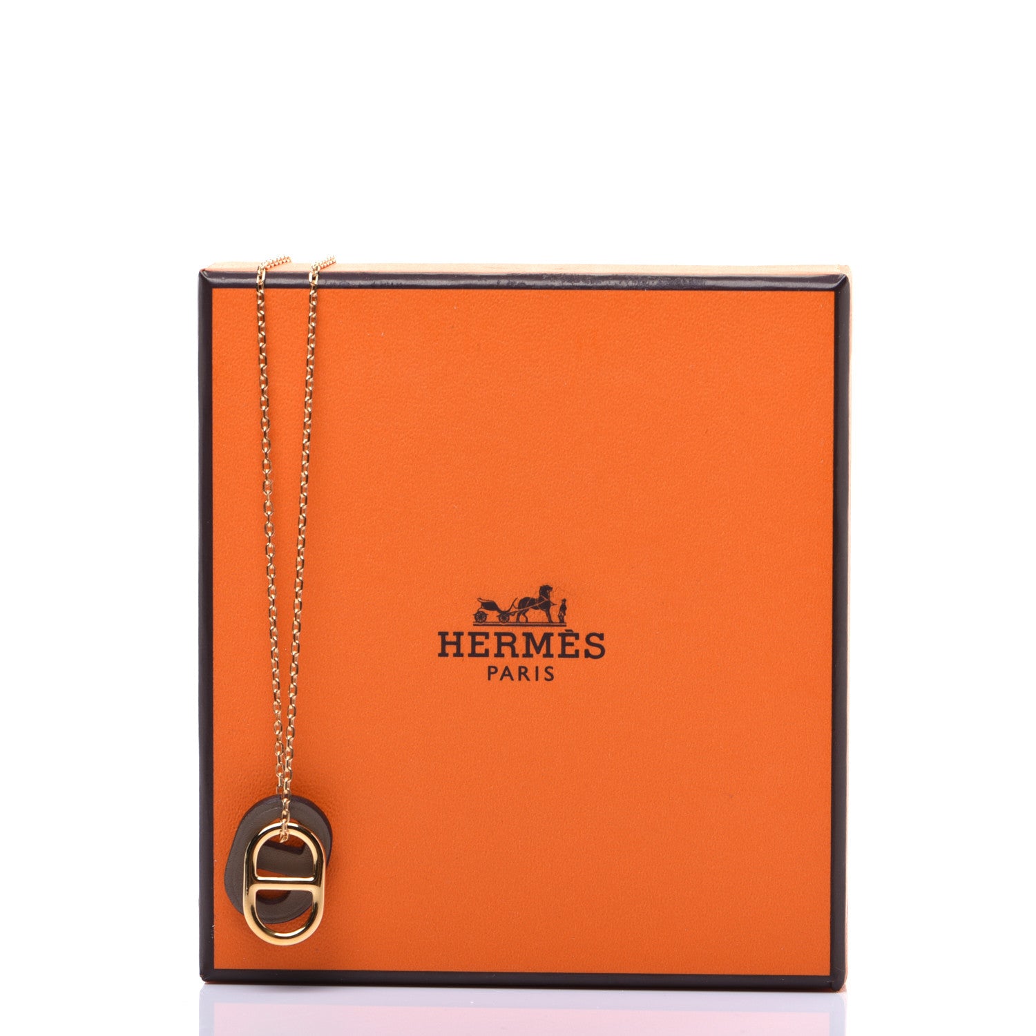 Hermes Swift O'Maillon Pendant Necklace Etoupe 7 of 7