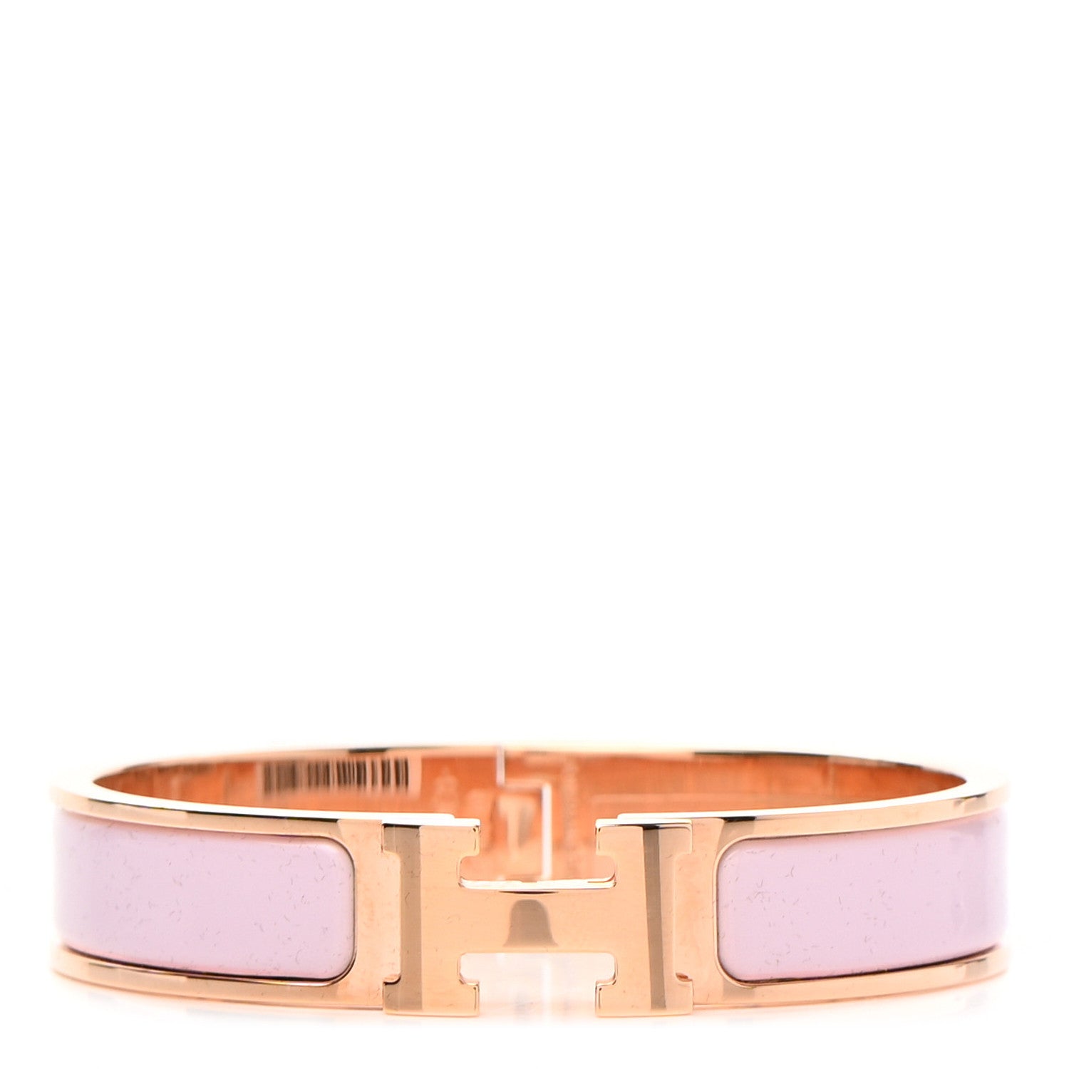 Hermes Enamel Narrow Clic Clac H Bracelet PM Rose Dragee 1 of 5