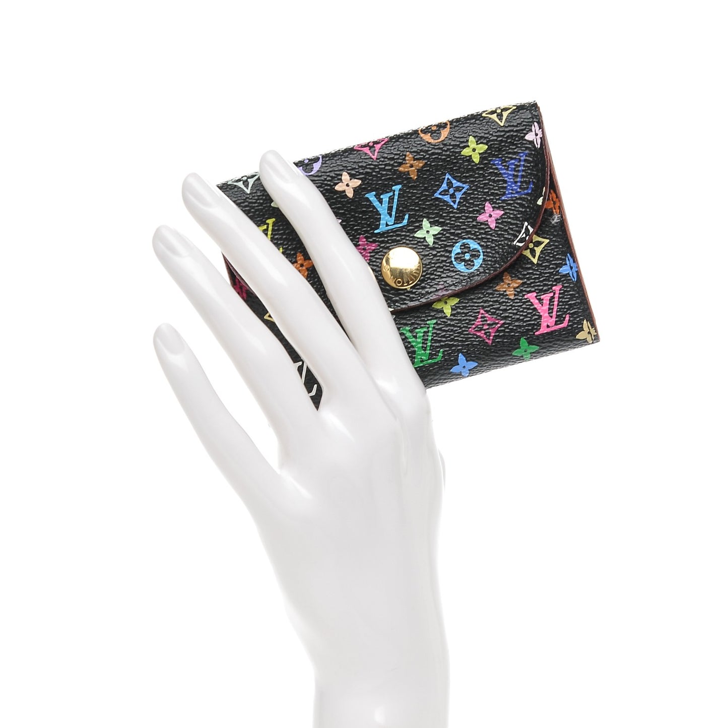 Monogram Multicolor Business Card Holder Black