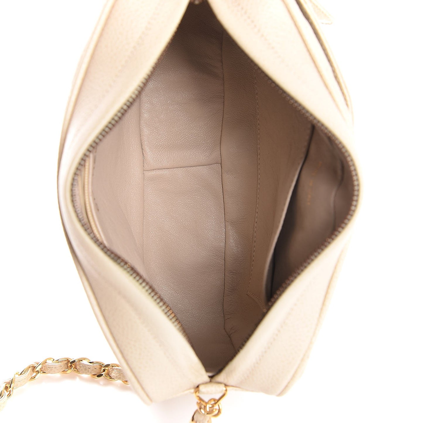 Caviar Quilted Camera Case Beige Clair