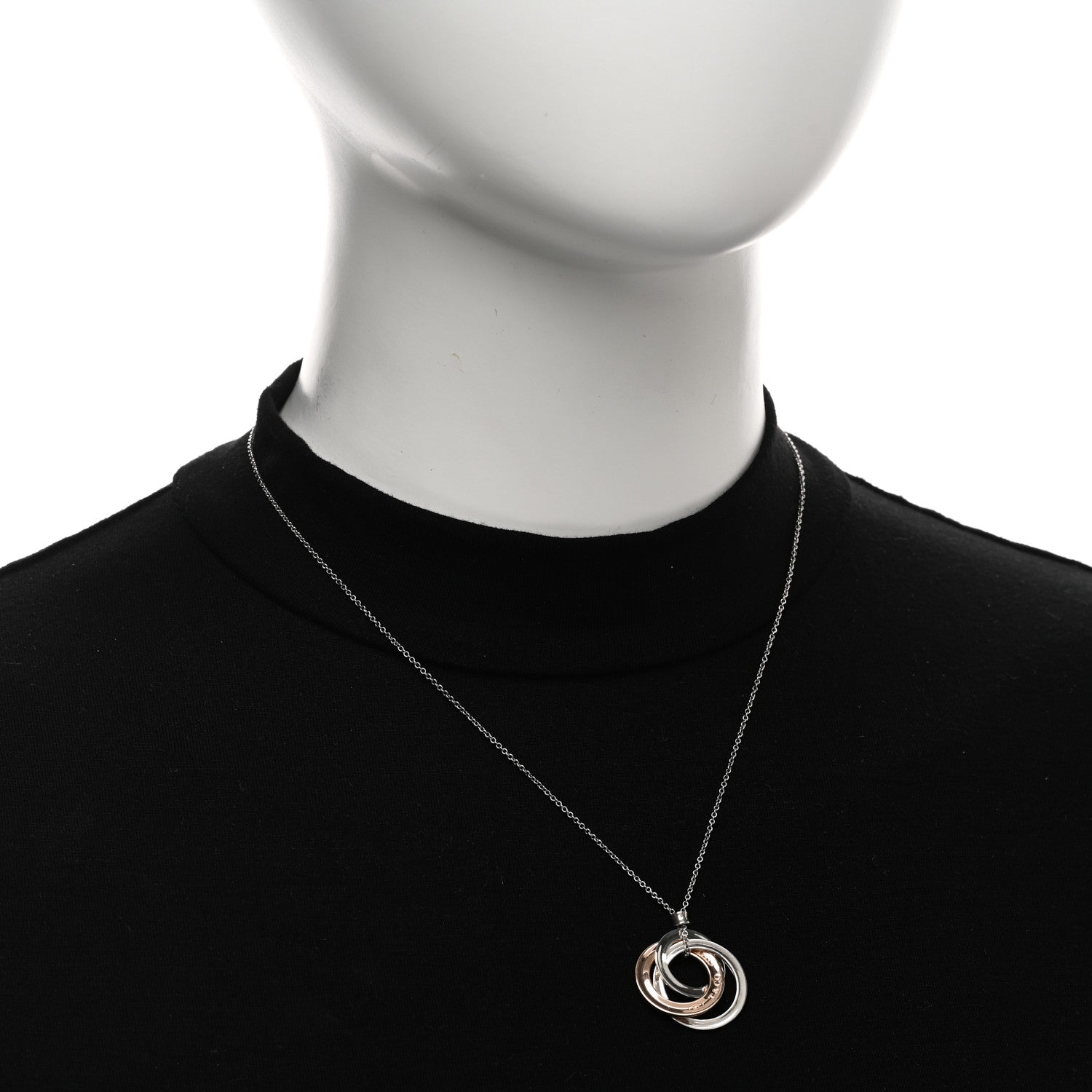 Tiffany Sterling Silver Rubedo 1837 Circles Pendant Necklace 2 of 4