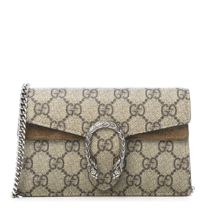 Gucci GG Supreme Monogram Super Mini Dionysus Shoulder Bag Taupe 1 of 9