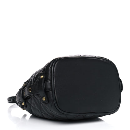 MCM Calfskin Quilted Bucket Bag Black 3 of 8
