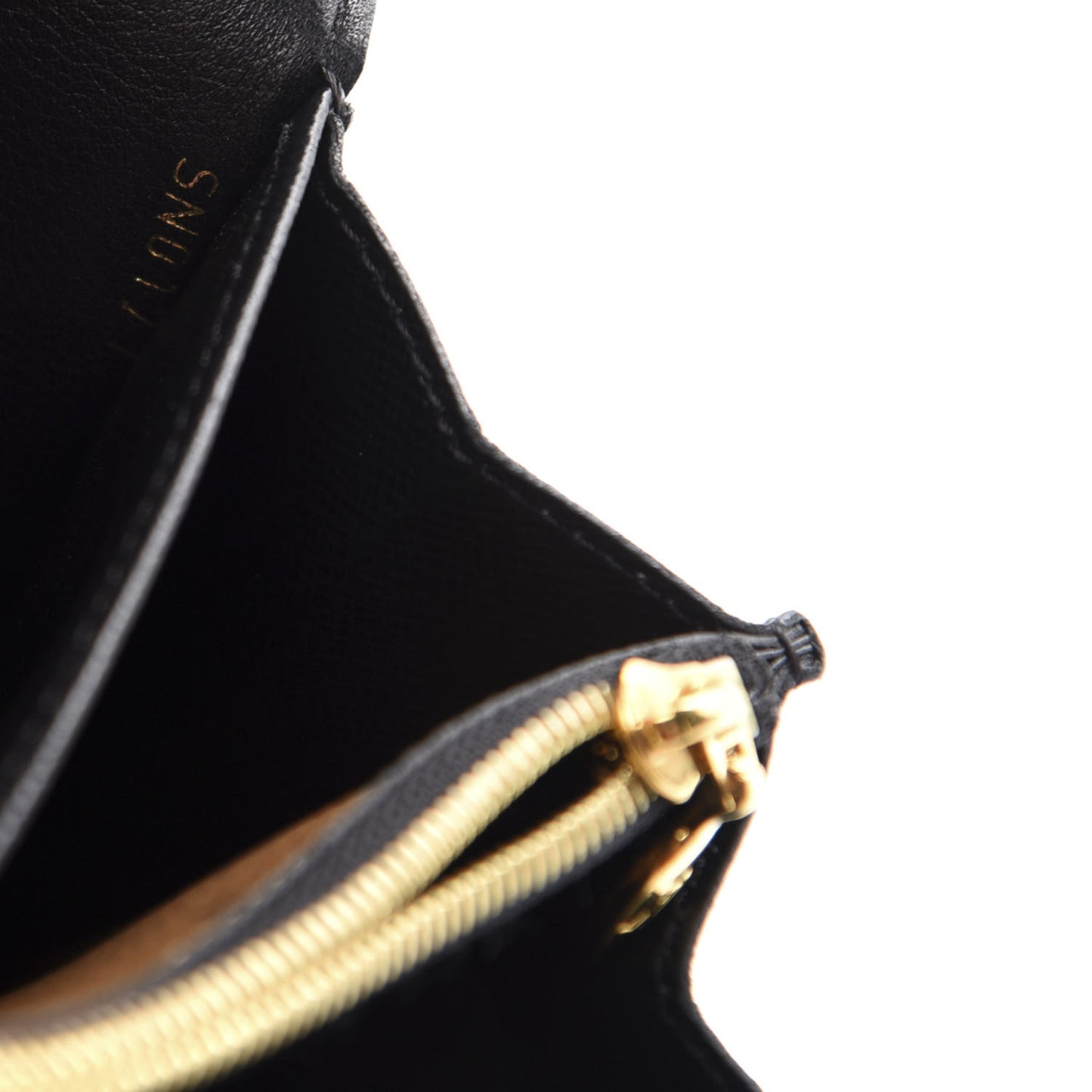 Calfskin Reverse Monogram Column Sarah Wallet Black