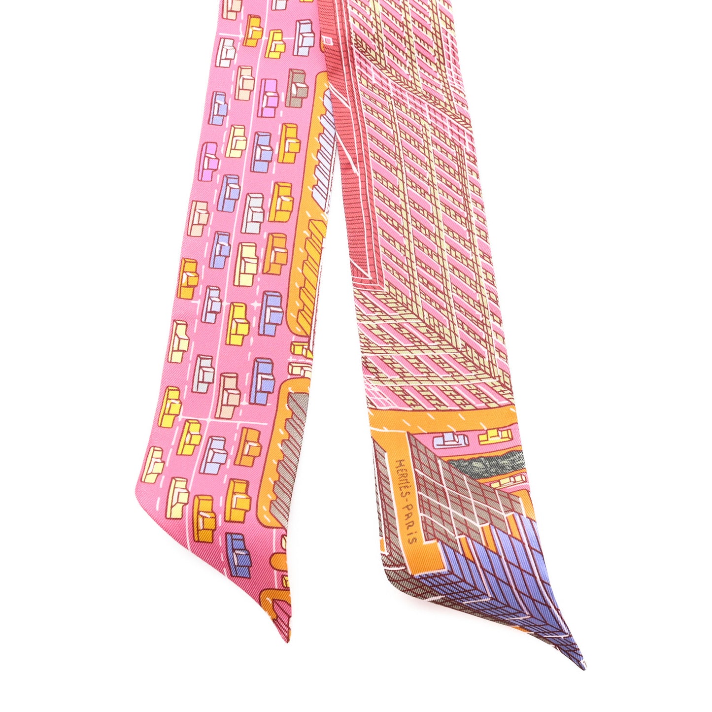 Silk Pantin City Twilly Rose Vert Jaune