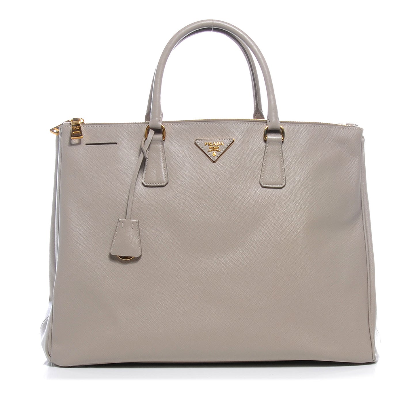 Saffiano Lux Large Double Zip Tote Pomice