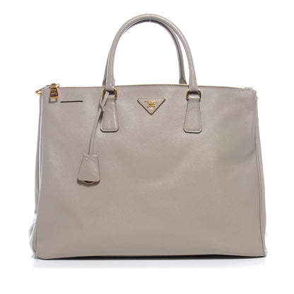 Prada Saffiano Lux Large Double Zip Tote Pomice 1 of 8