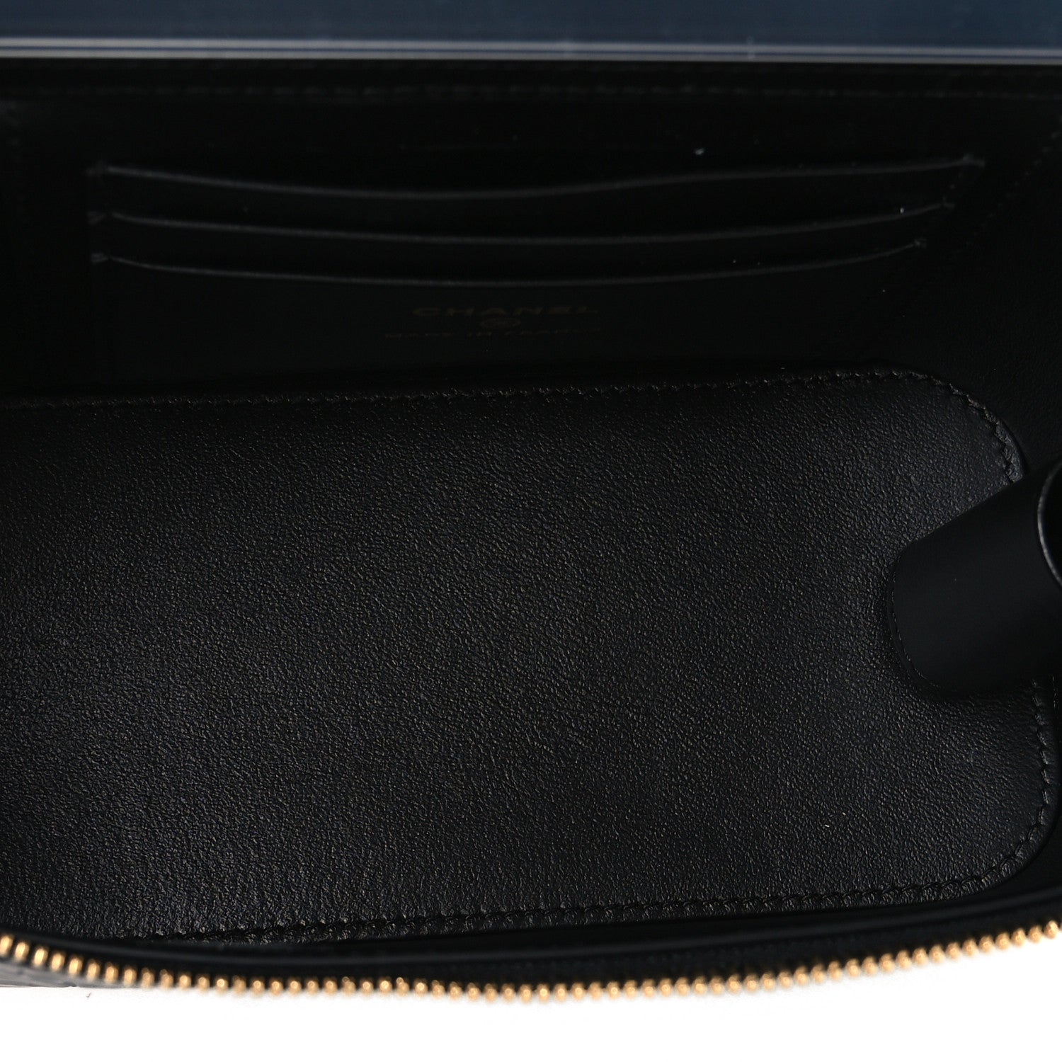 Chanel Calfskin Crocodile Embossed Exoticoco Small Top Handle Vanity Case With Chain Black 4 of 9