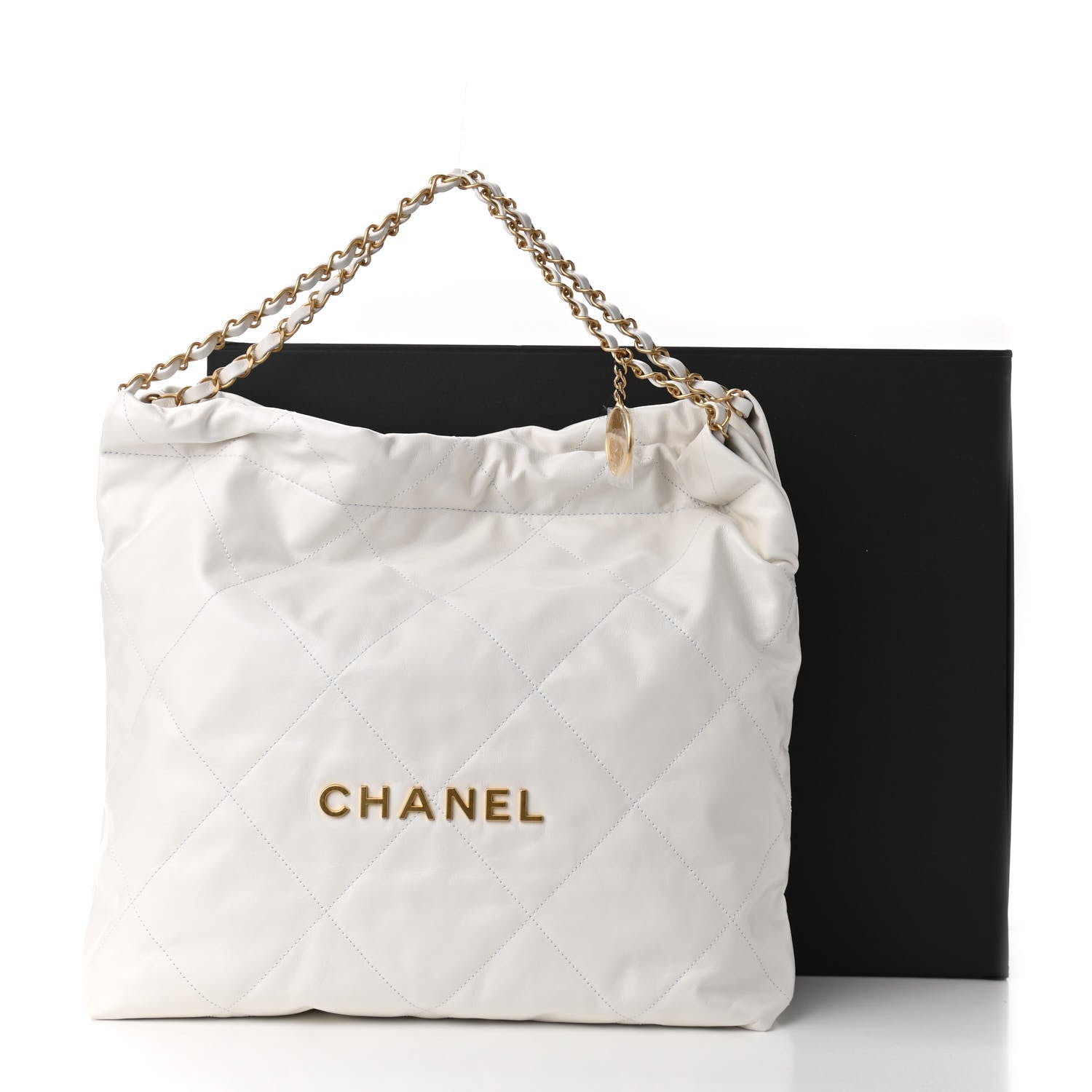 Chanel Shiny Calfskin Quilted Chanel 22 White 12 of 12