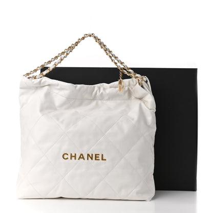 Chanel Shiny Calfskin Quilted Chanel 22 White 12 of 12