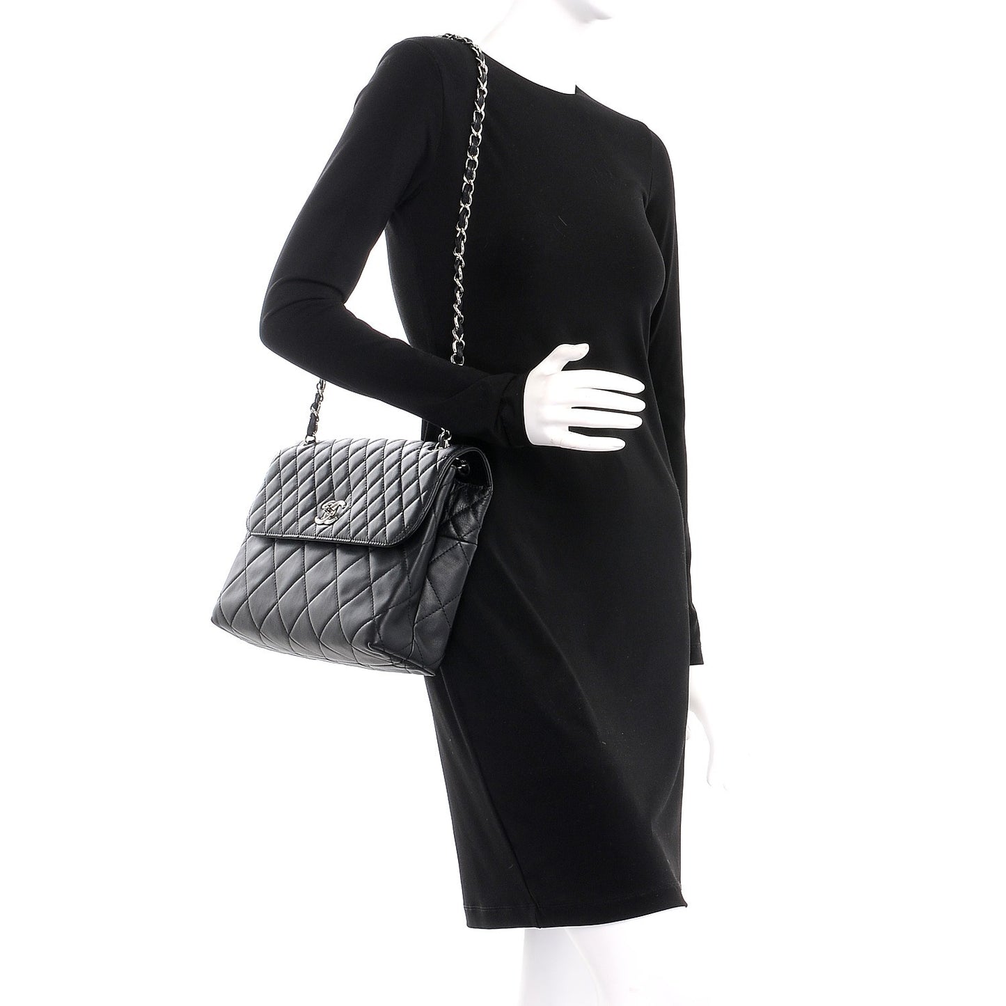 Calfskin Quilted In The Business Flap Bag Black