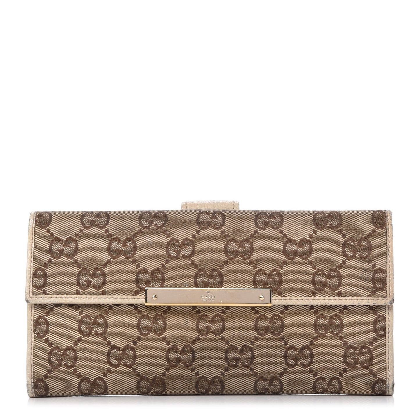 Monogram Metal Bar Continental Flap Wallet Off White