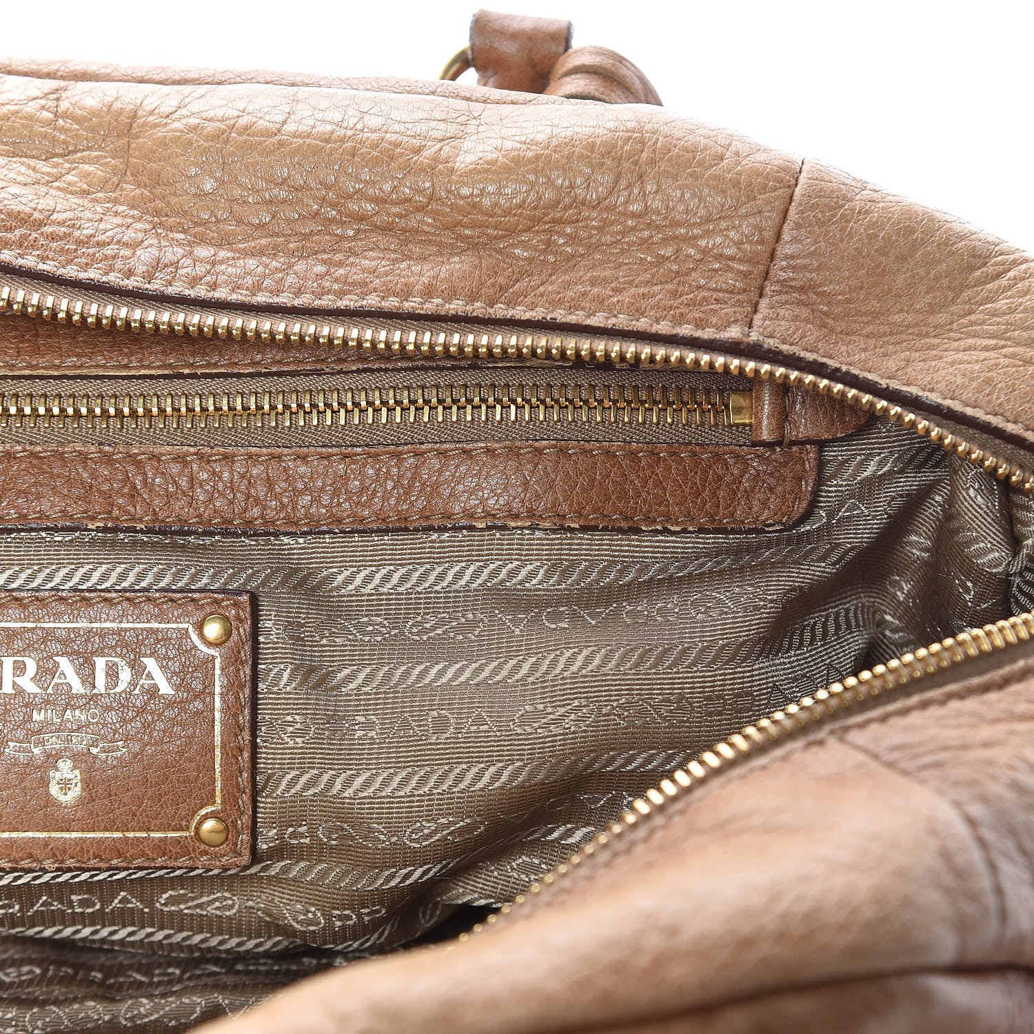 Prada Cervo Antik Dome Satchel Sughero 9 of 25