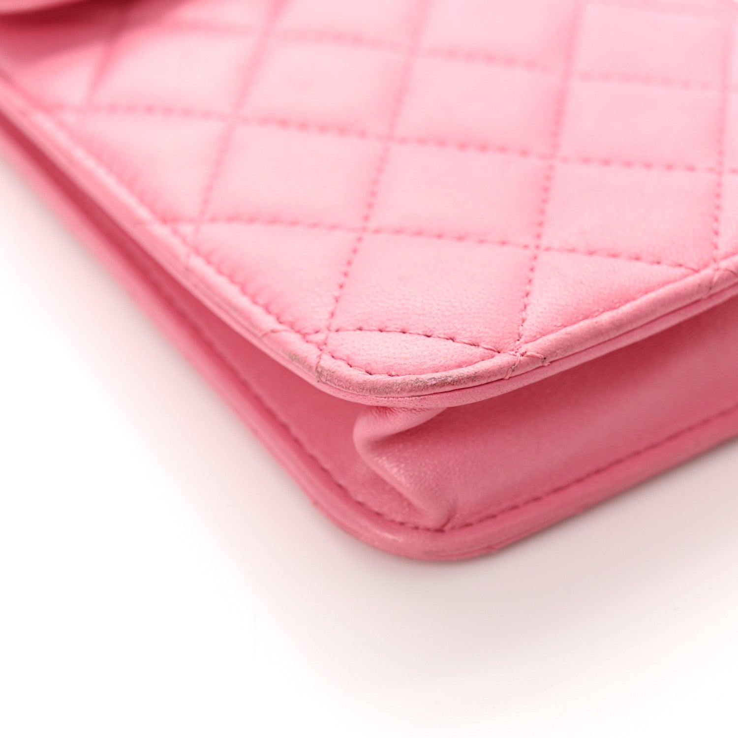 Chanel Lambskin Resin Quilted Phone Holder With Chain Pink 10 of 16