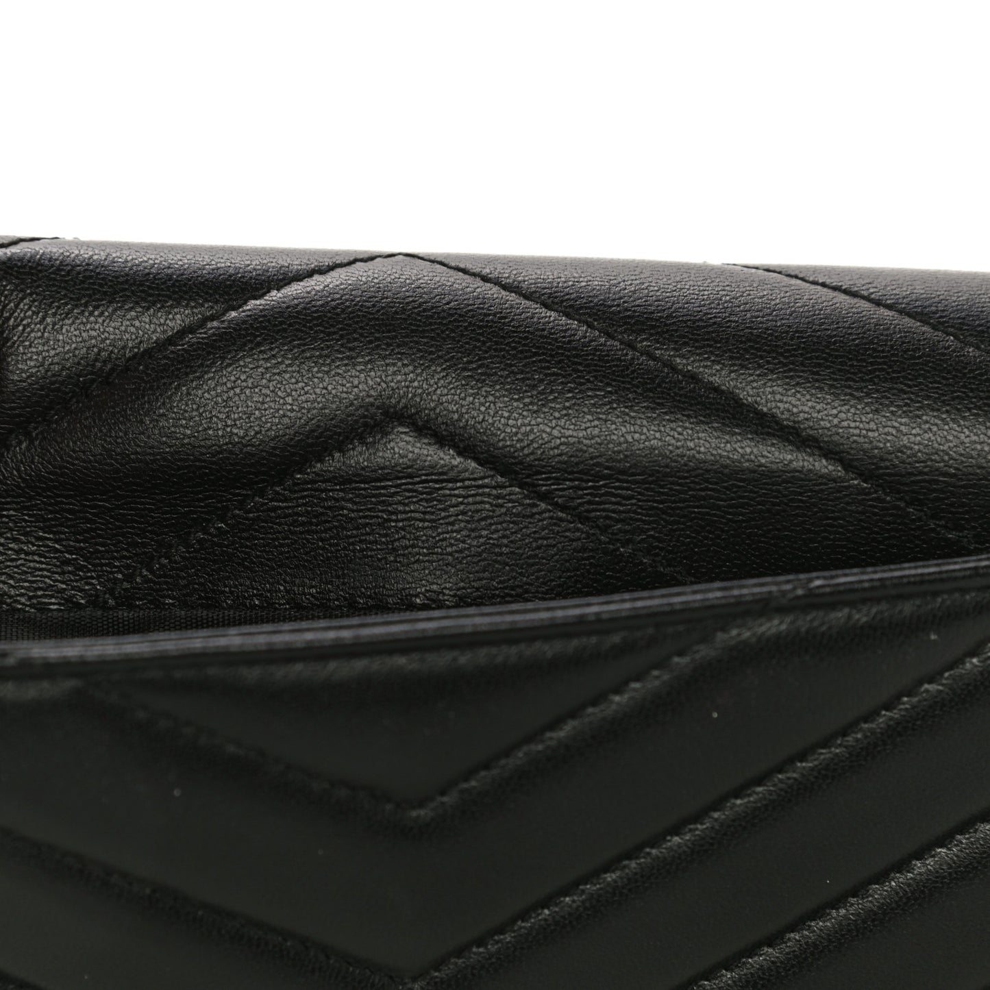 Lambskin Y Quilted Monogram Large Loulou Flap Wallet Black