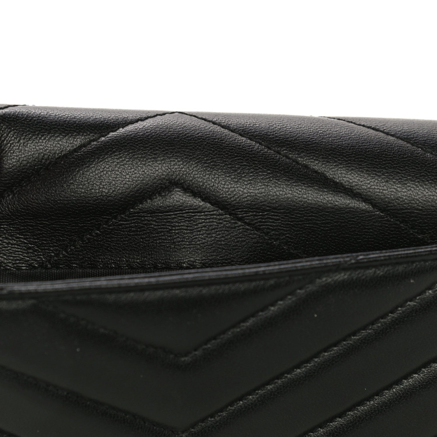 Saint Laurent Lambskin Y Quilted Monogram Large Loulou Flap Wallet Black 11 of 11