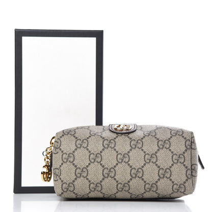 Gucci Soft GG Supreme Monogram Calfskin Small Ophidia Cosmetic Case Beige Ebony New Acero 8 of 8