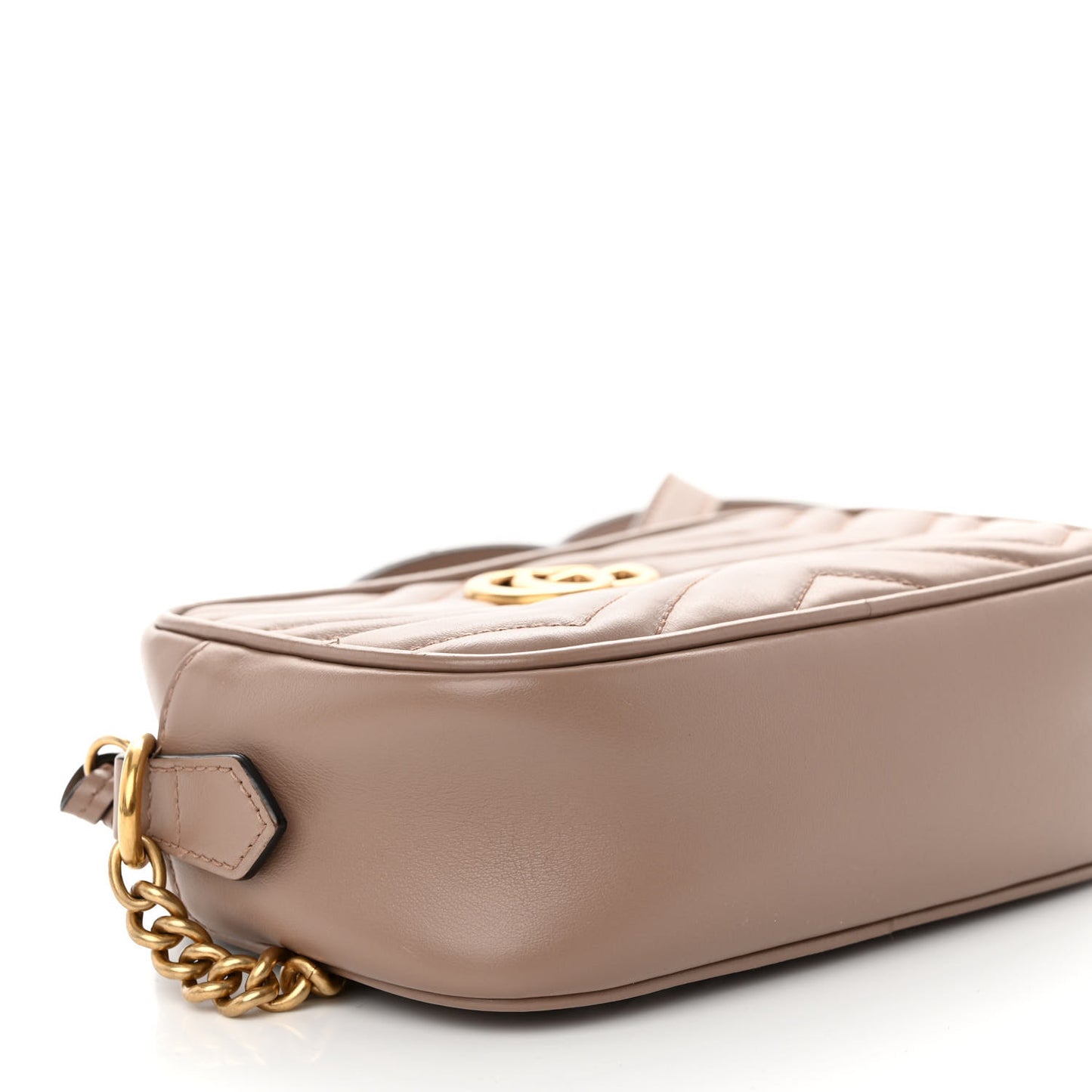 Calfskin Matelasse Mini GG Marmont Chain Shoulder Bag Porcelain Rose
