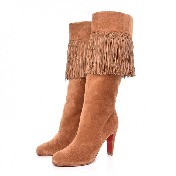 Christian Louboutin Veau Velours Majung 85 Boots 37 Ecureuil 3 of 9