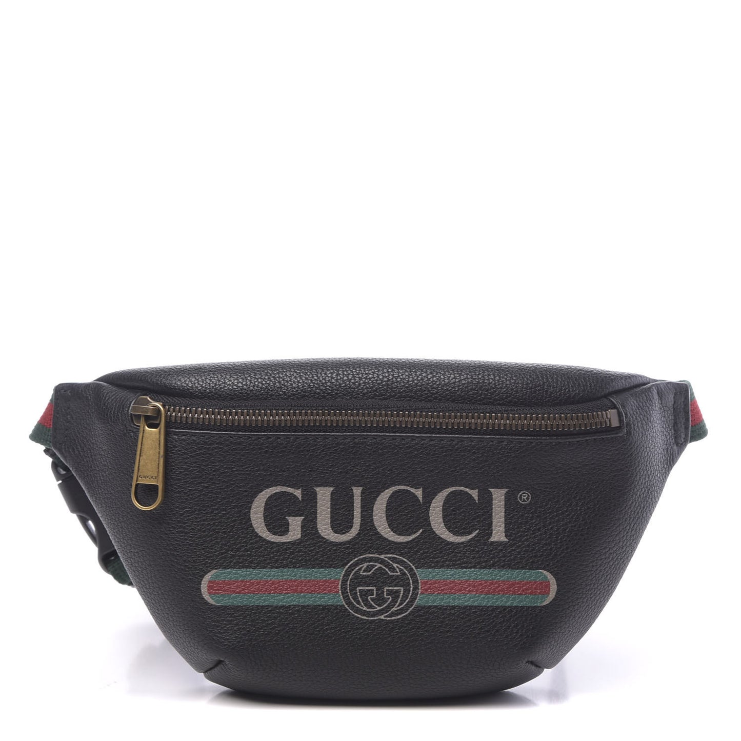 Grained Calfskin Small Logo Belt Bag Black