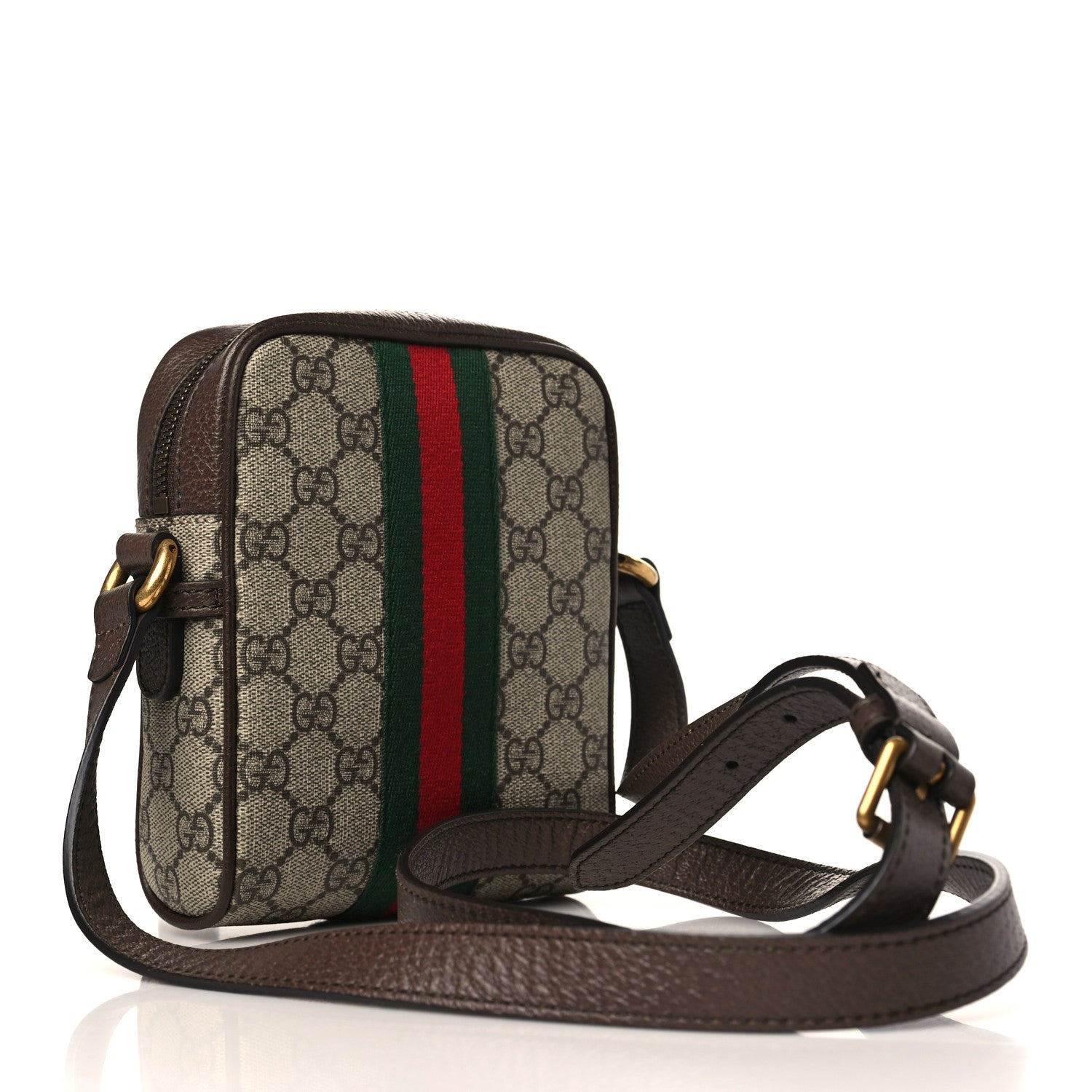 Gucci GG Supreme Monogram Web Mini Ophidia Messenger Brown 3 of 9