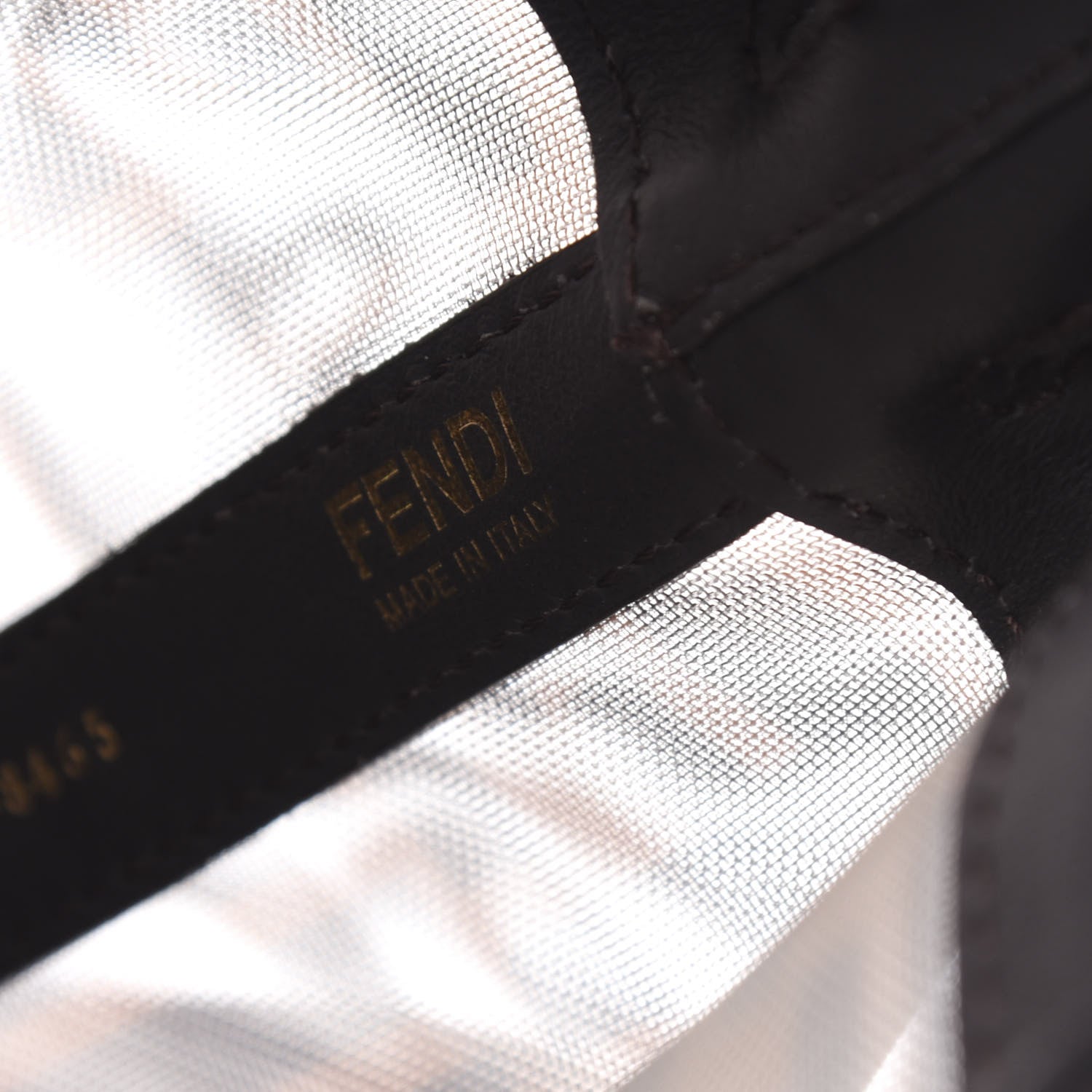 Fendi Mesh Vitello Grace F is Fendi FF 1974 Grande Mon Tresor Bucket Bag Marrone Black Ebano 7 of 12