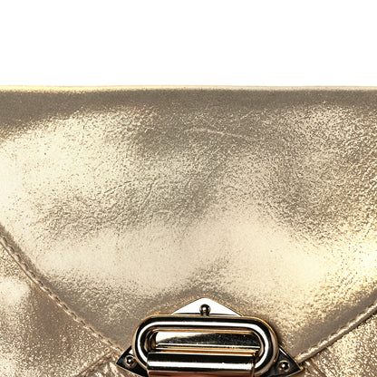 Jimmy Choo Metallic Calfskin Envelope Clutch Gold 13 of 14