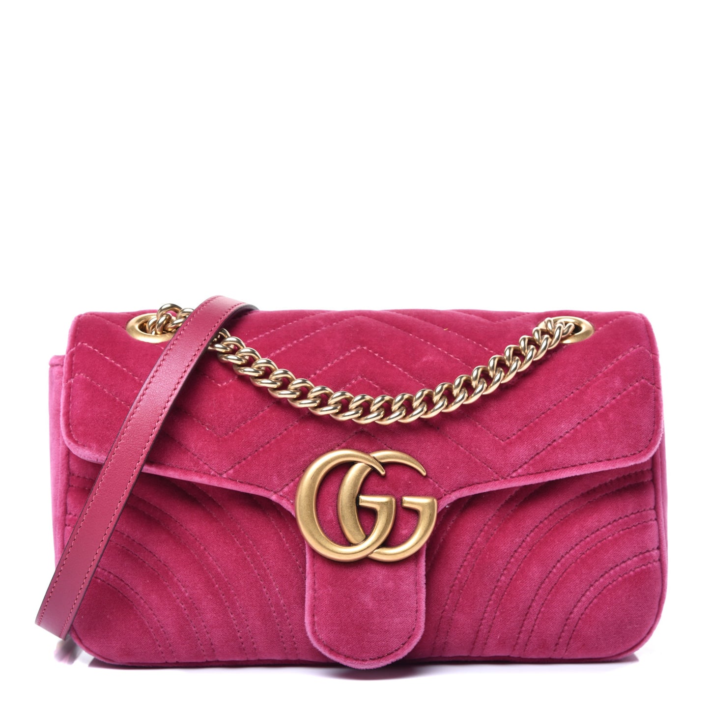 Velvet Matelasse Small GG Marmont Shoulder Bag Light Raspberry Rose