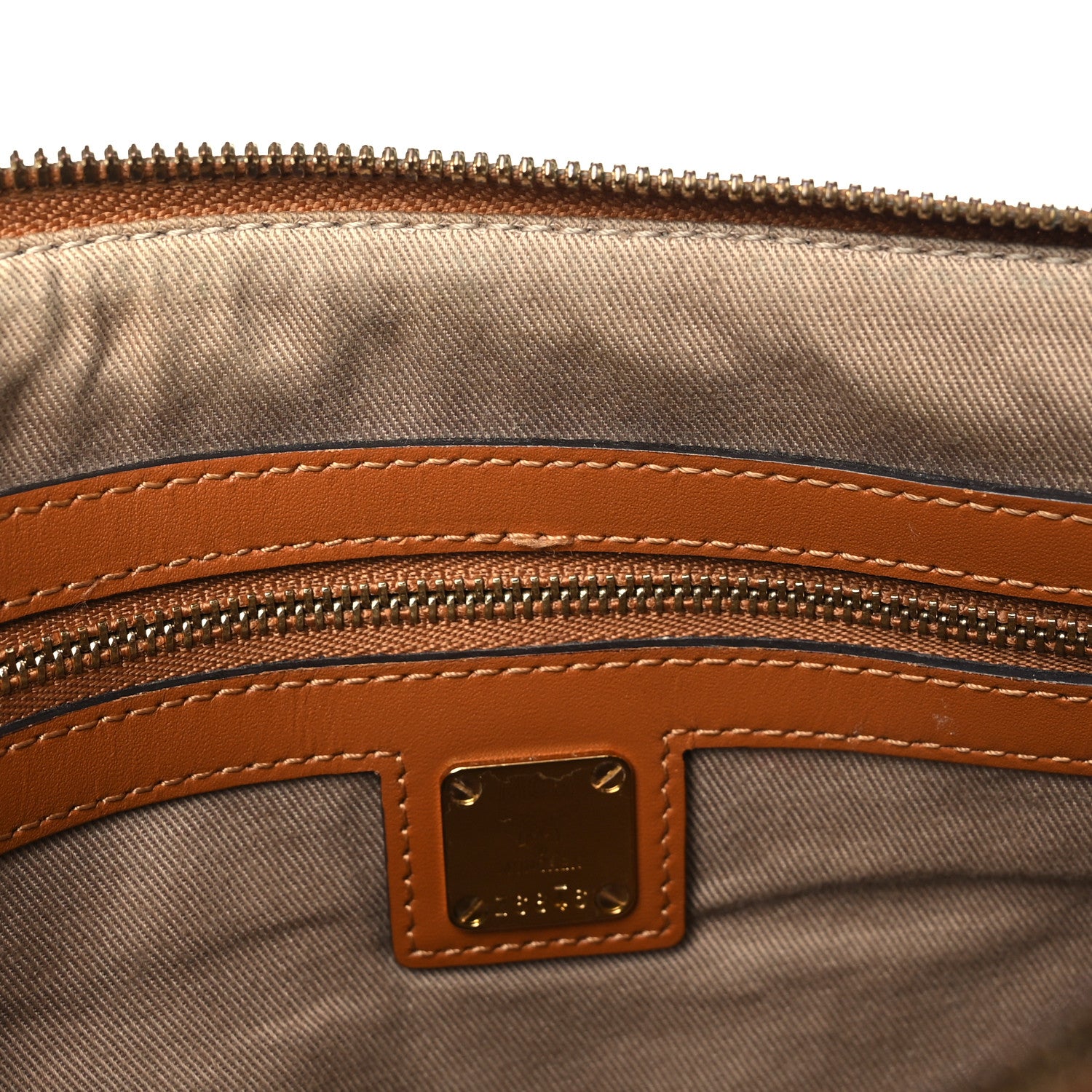 MCM Visetos Medium Crossbody Pouch Cognac 14 of 14