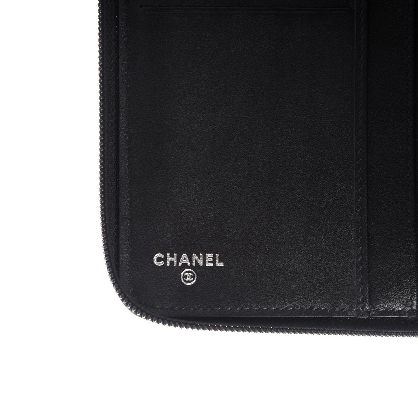 Caviar Large Timeless CC Zip Around Organizer Wallet Black