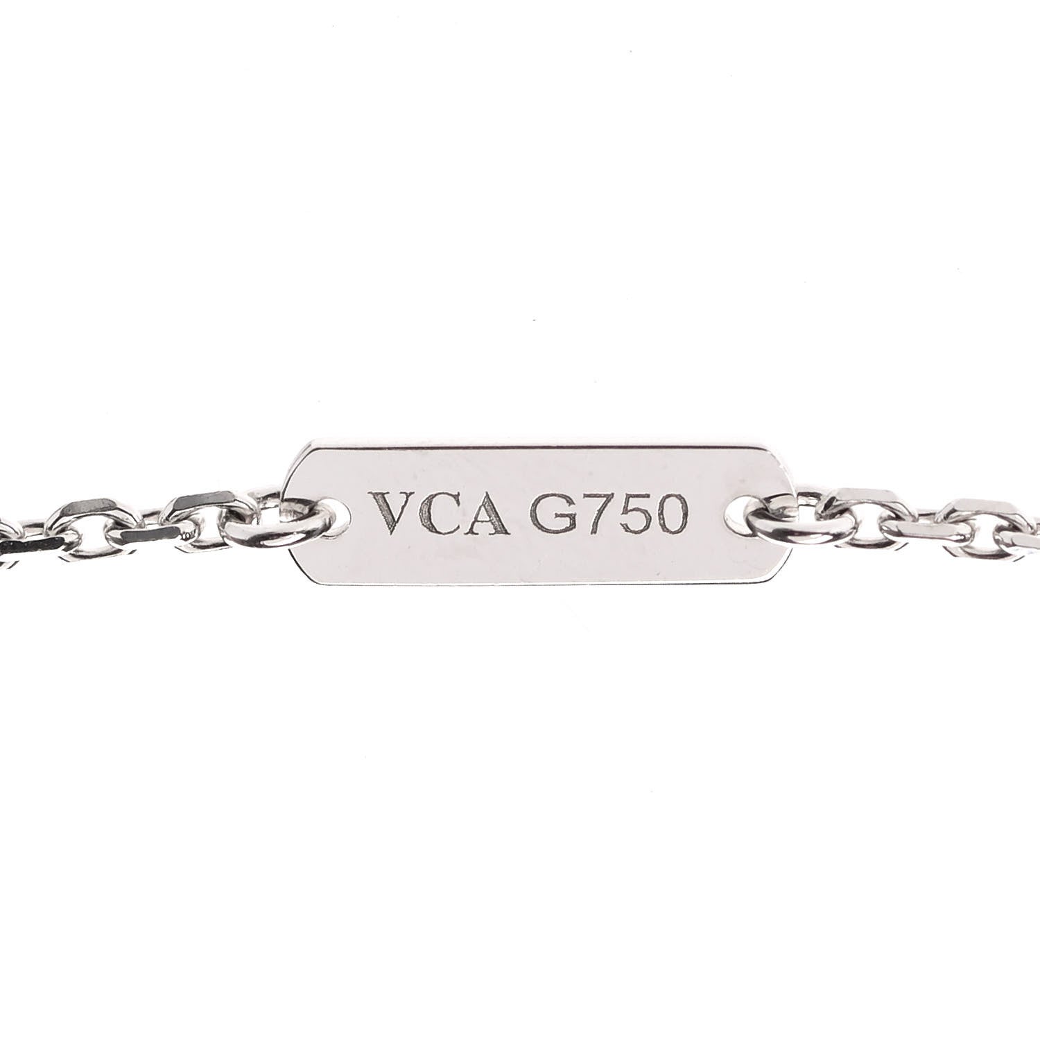 Van Cleef & Arpels 18K White Gold Mother of Pearl Vintage Alhambra Pendant Necklace 5 of 7